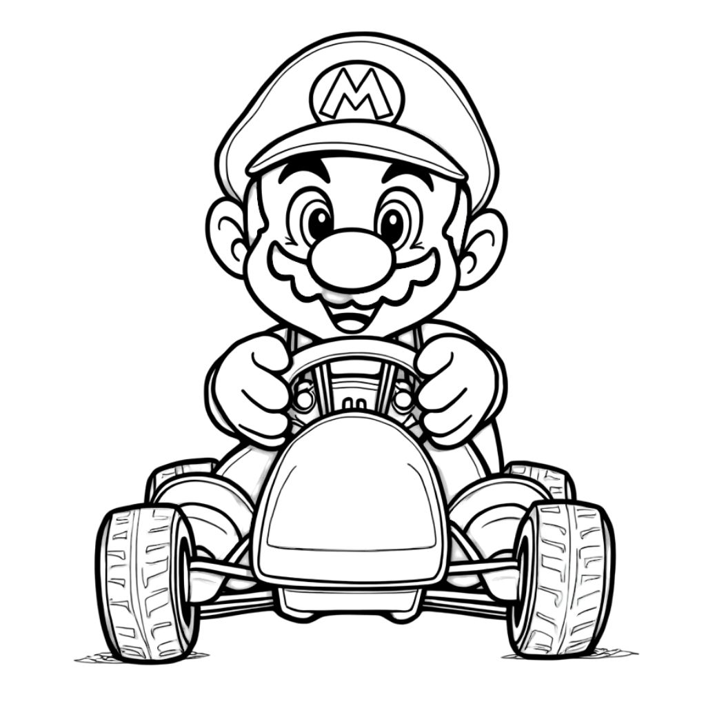 ausmalbild mario kart