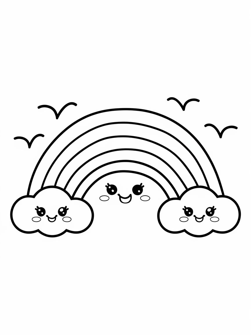 regenbogen ausmalbild zum ausdrucken