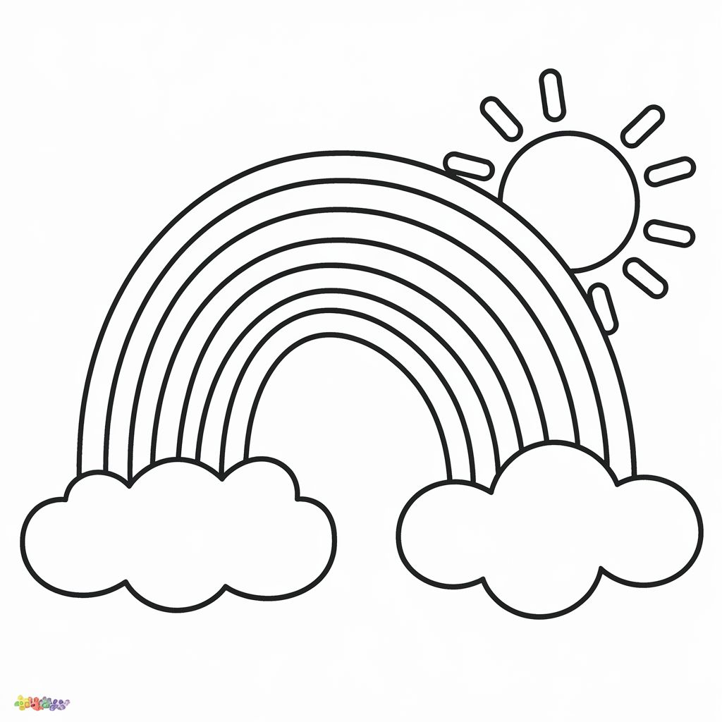 einhorn mit regenbogen ausmalbild