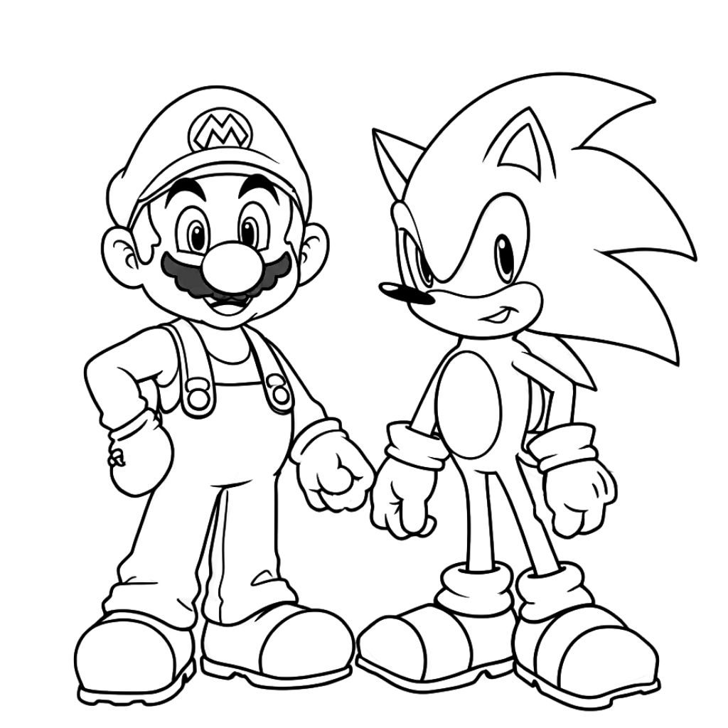 mario und sonic ausmalbilder