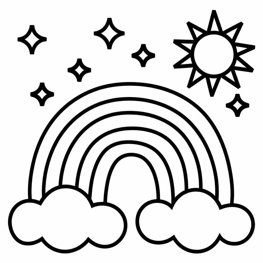 einhorn regenbogen ausmalbild