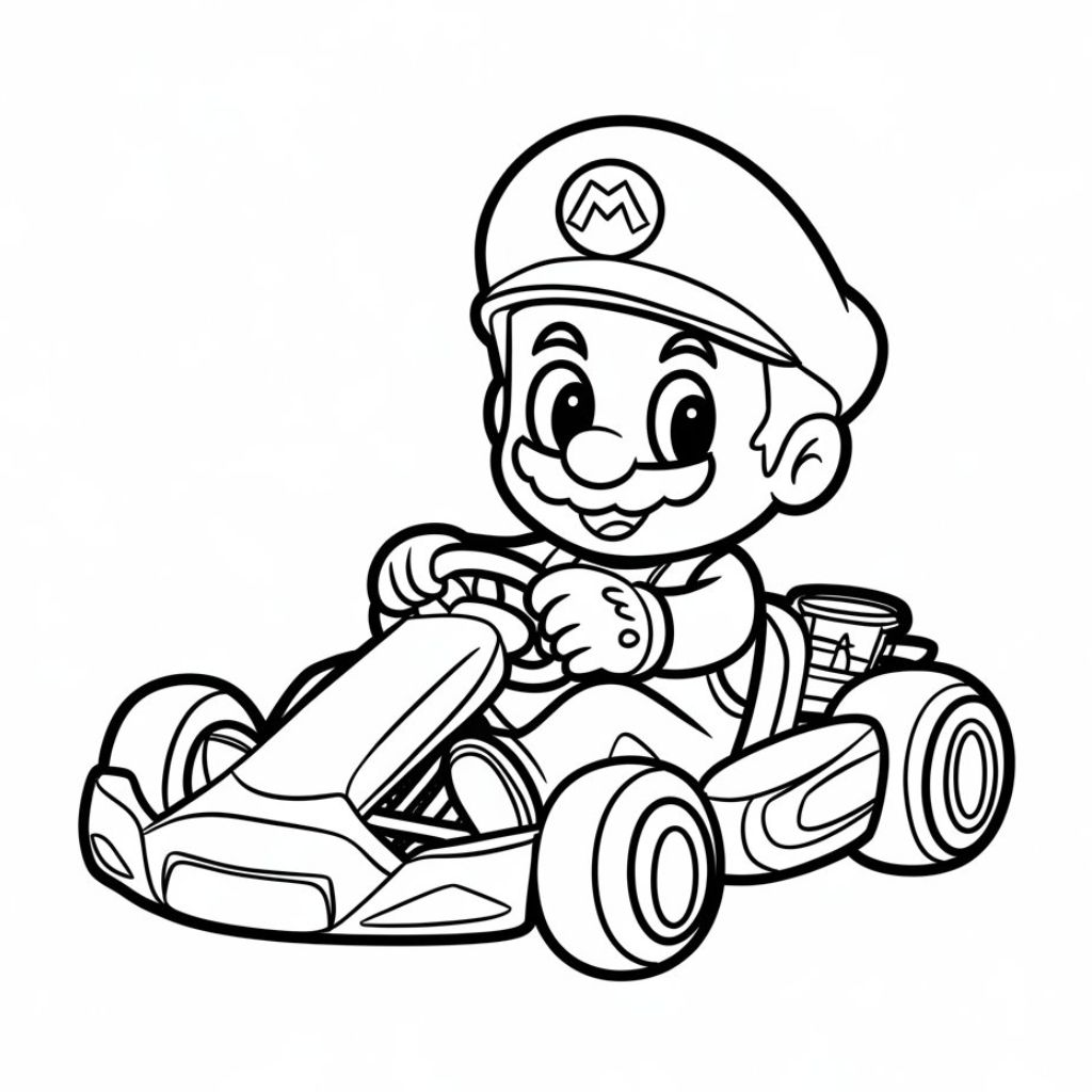 mario kart ausmalbild