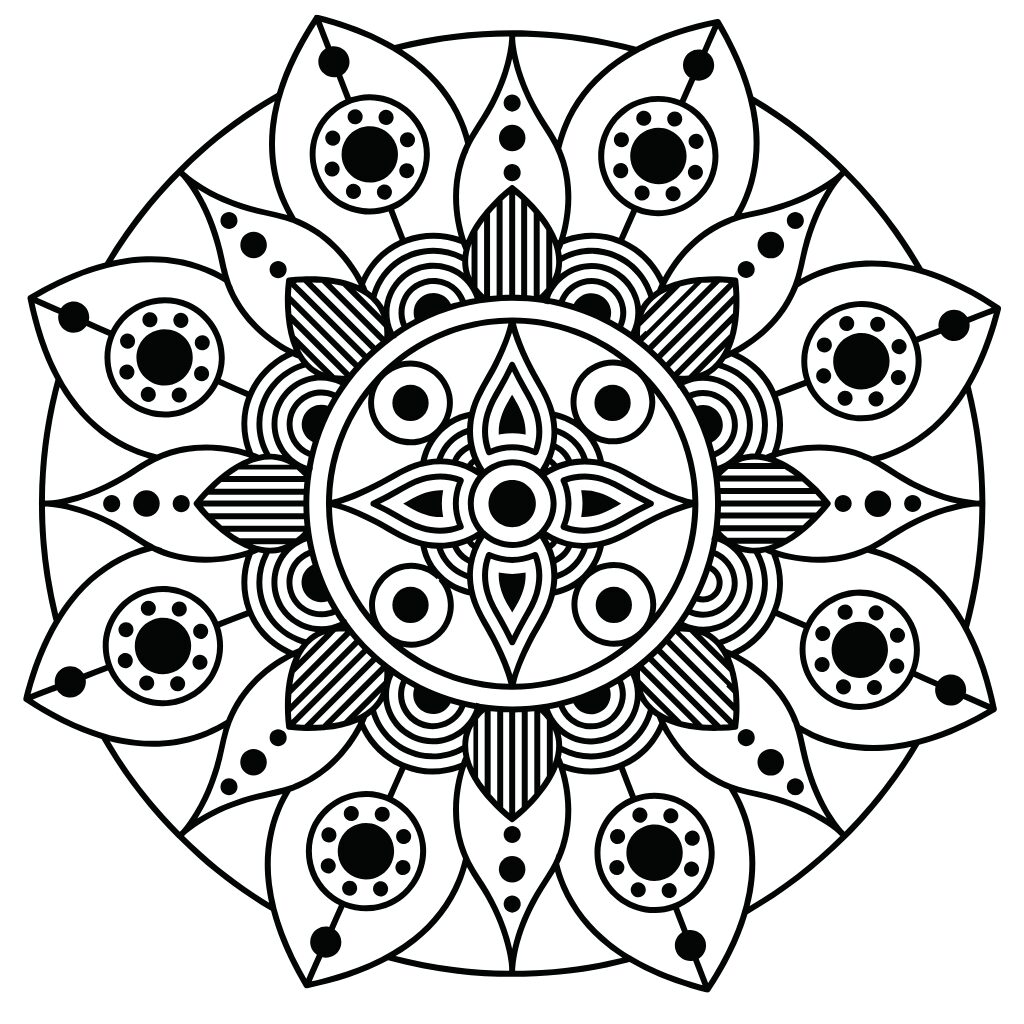 Ausmalbilder Blumen Mandalas