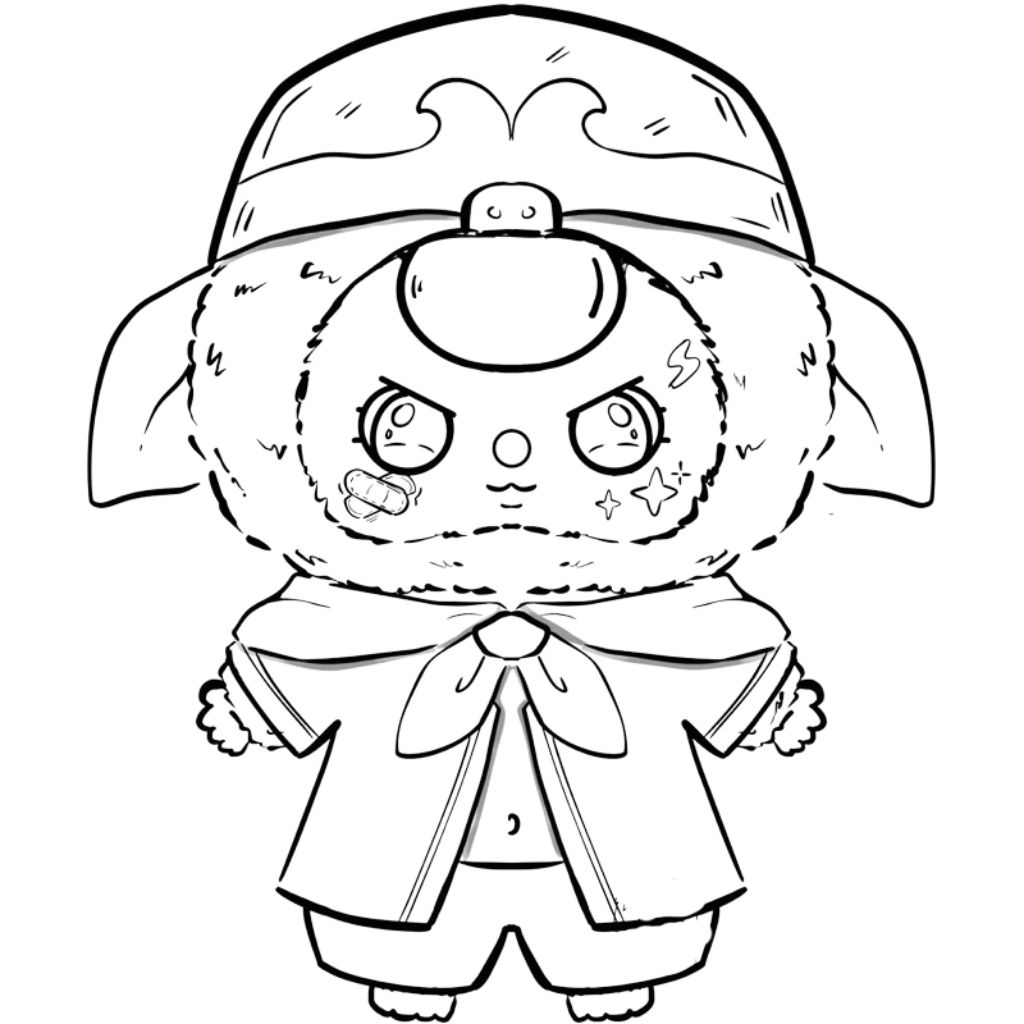 Einfache Baby Three Malvorlage mit Druckoption