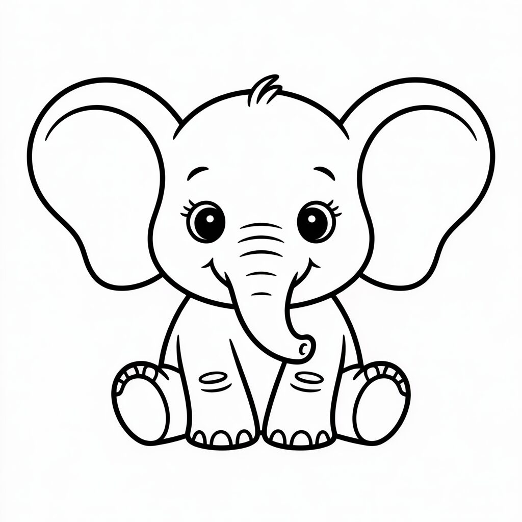 Babyelefant Ausmalbilder gratis zum Download