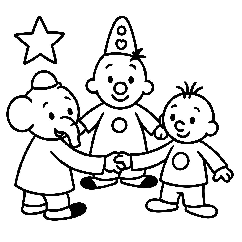 Bumba mit seinen Freunden Ausmalbild zum Herunterladen