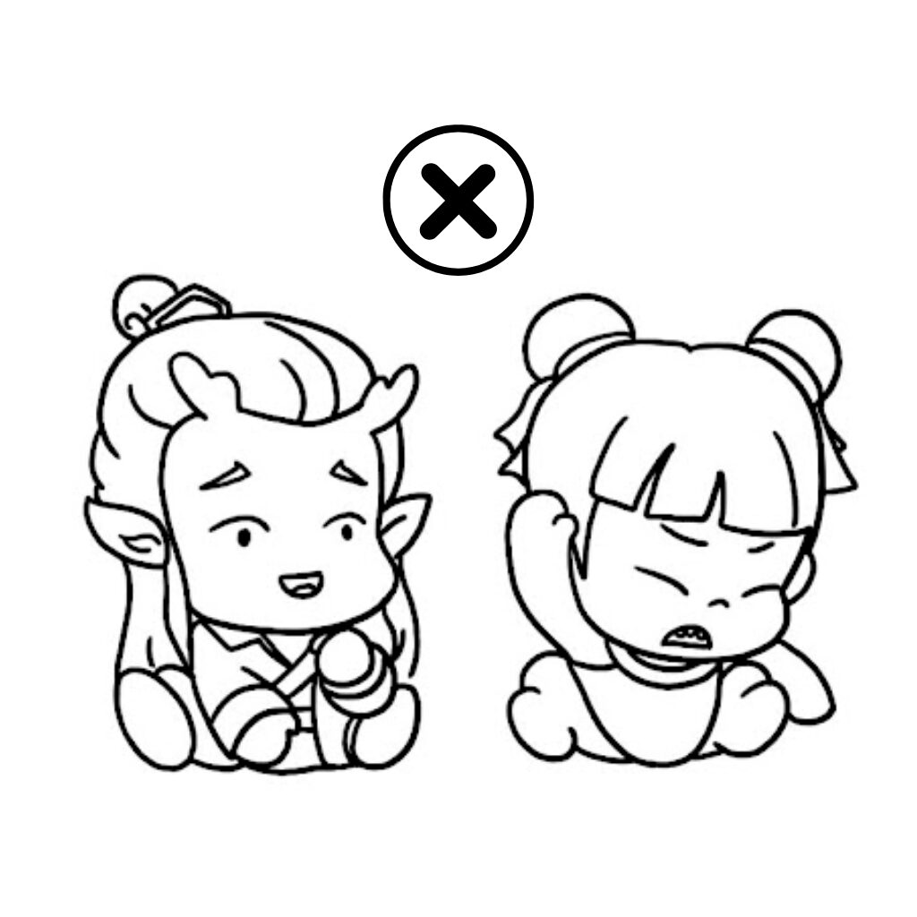 Kostenlos herunterladbare Ne Zha und Ao Bing PDF-Ausmalbild