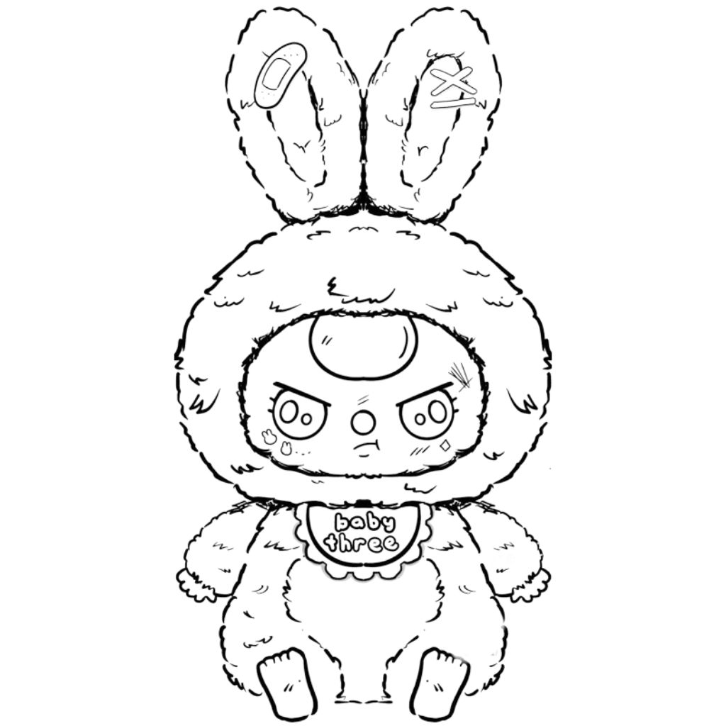 Baby Three herunterladen und ausmalen