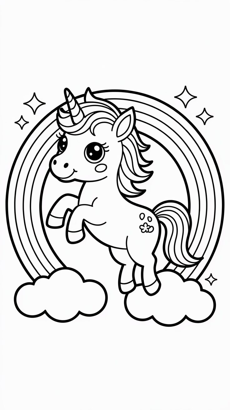 Inkleuren van Einhörner in het Regenboogland zonder kosten