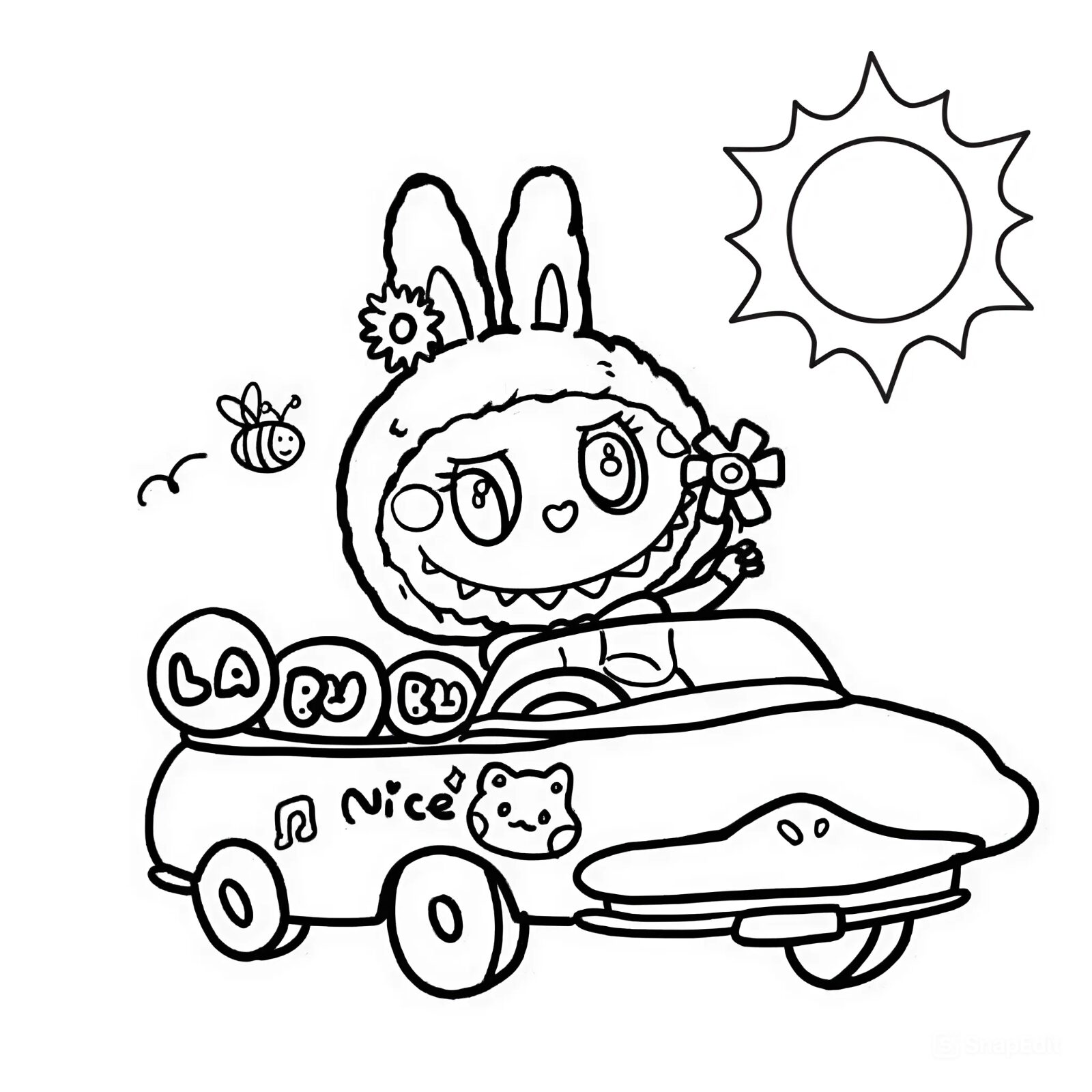 Labubu Malvorlage kawaii