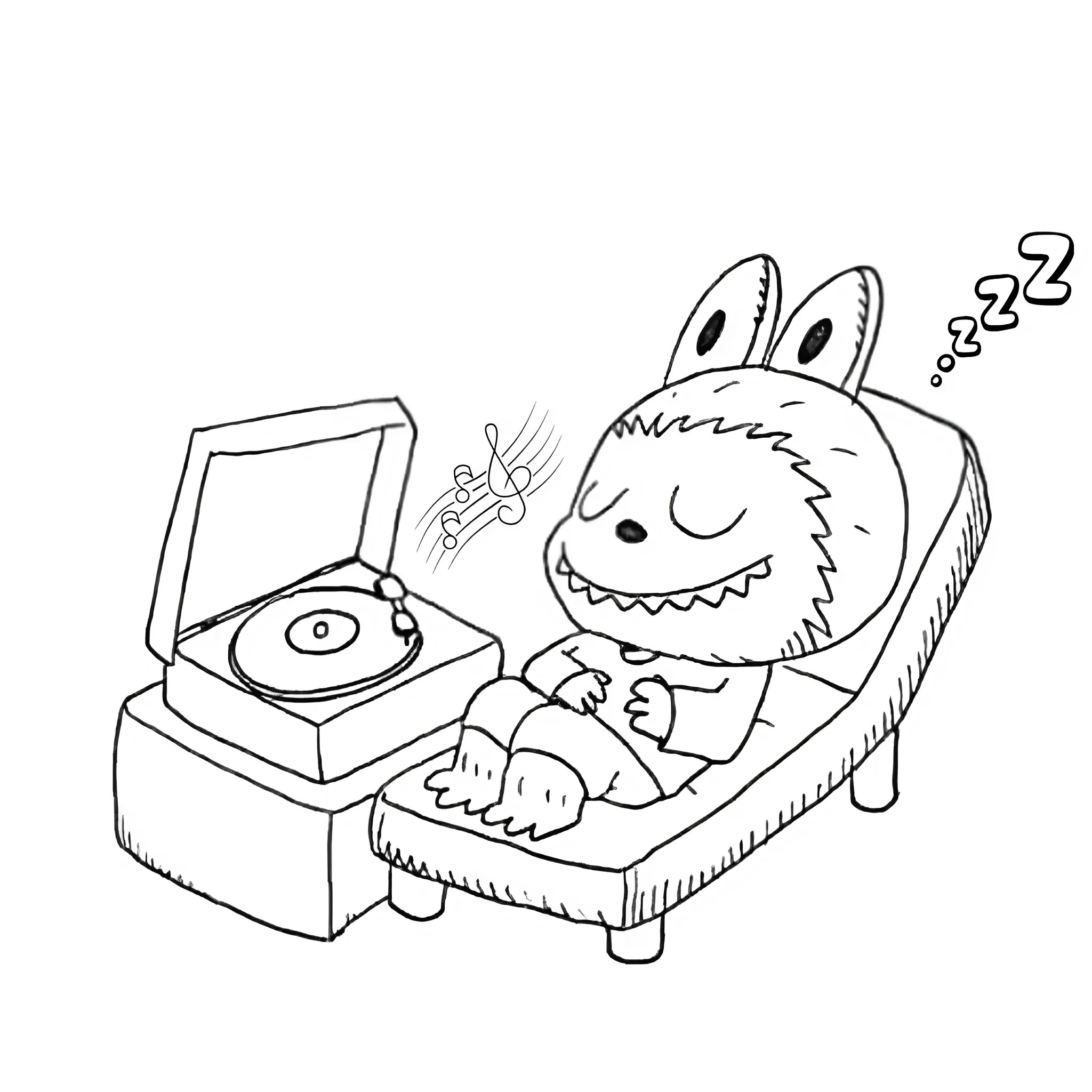 Labubu Malvorlage zu Hause