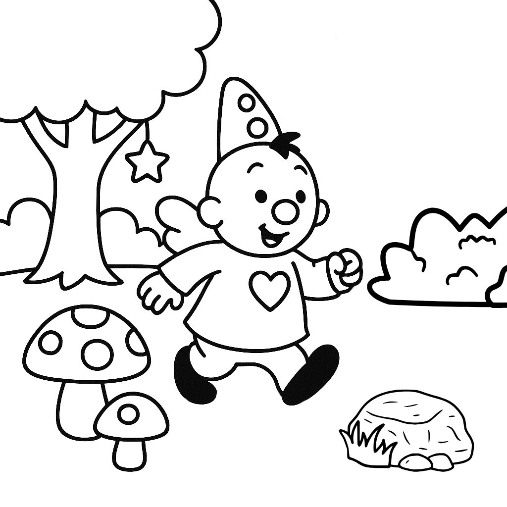 Druckbares Ausmalbild Bumbas Traumwelt