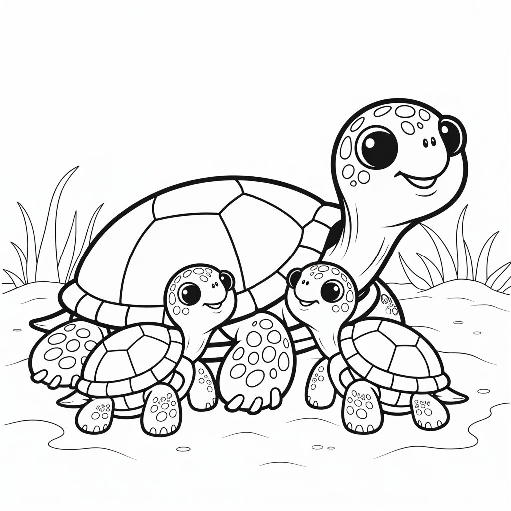 Schildkröten am Strand Ausmalbilder Download