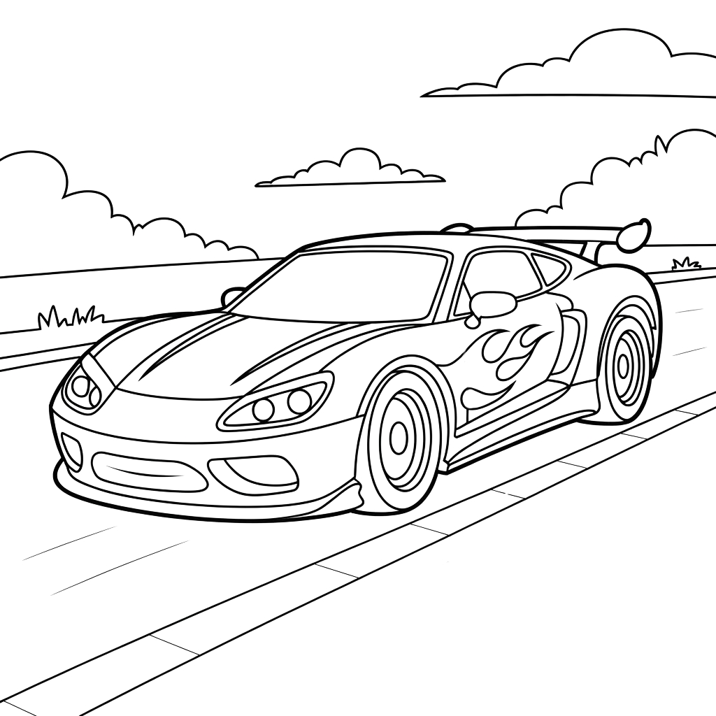 Sportwagen Ausmalbilder