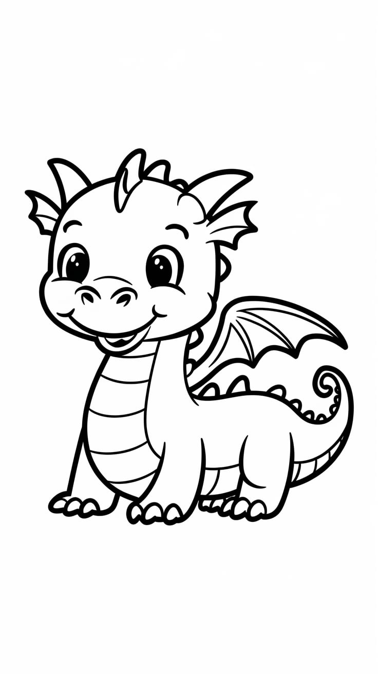 ausmalbild drache kokosnuss