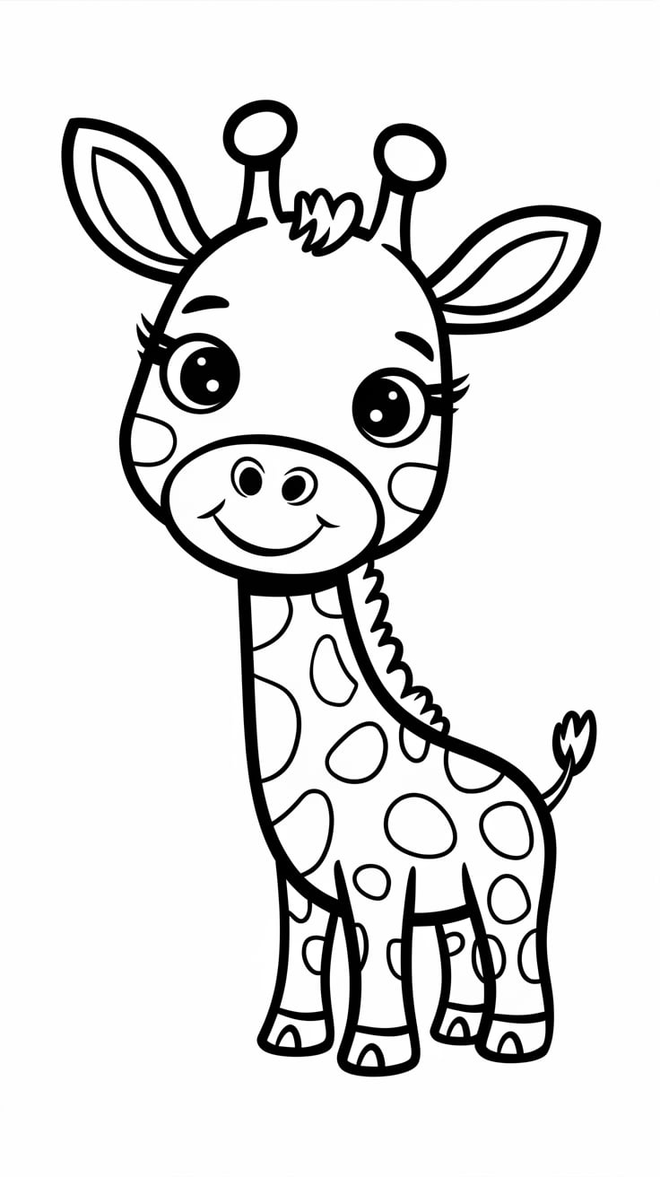 ausmalbild giraffe baby