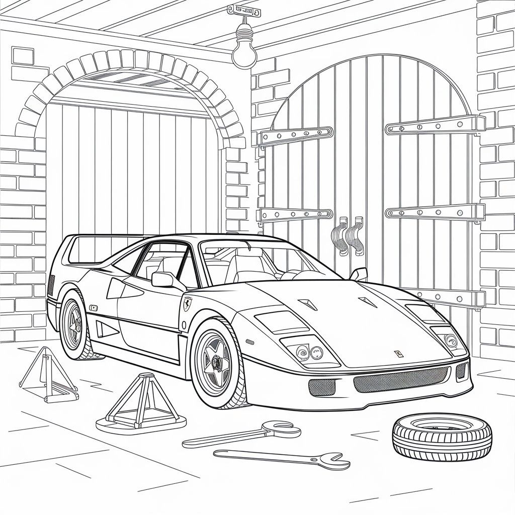 ferrari f40 malvorlage