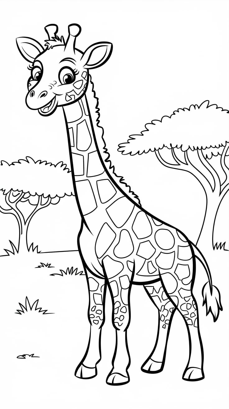 giraffe ausmalbild kinder