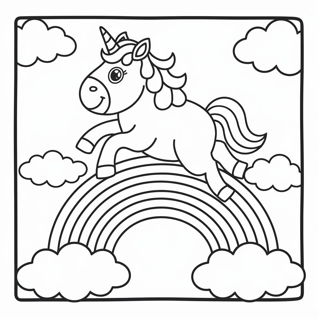 ausmalbilder einhorn regenbogen kostenlos