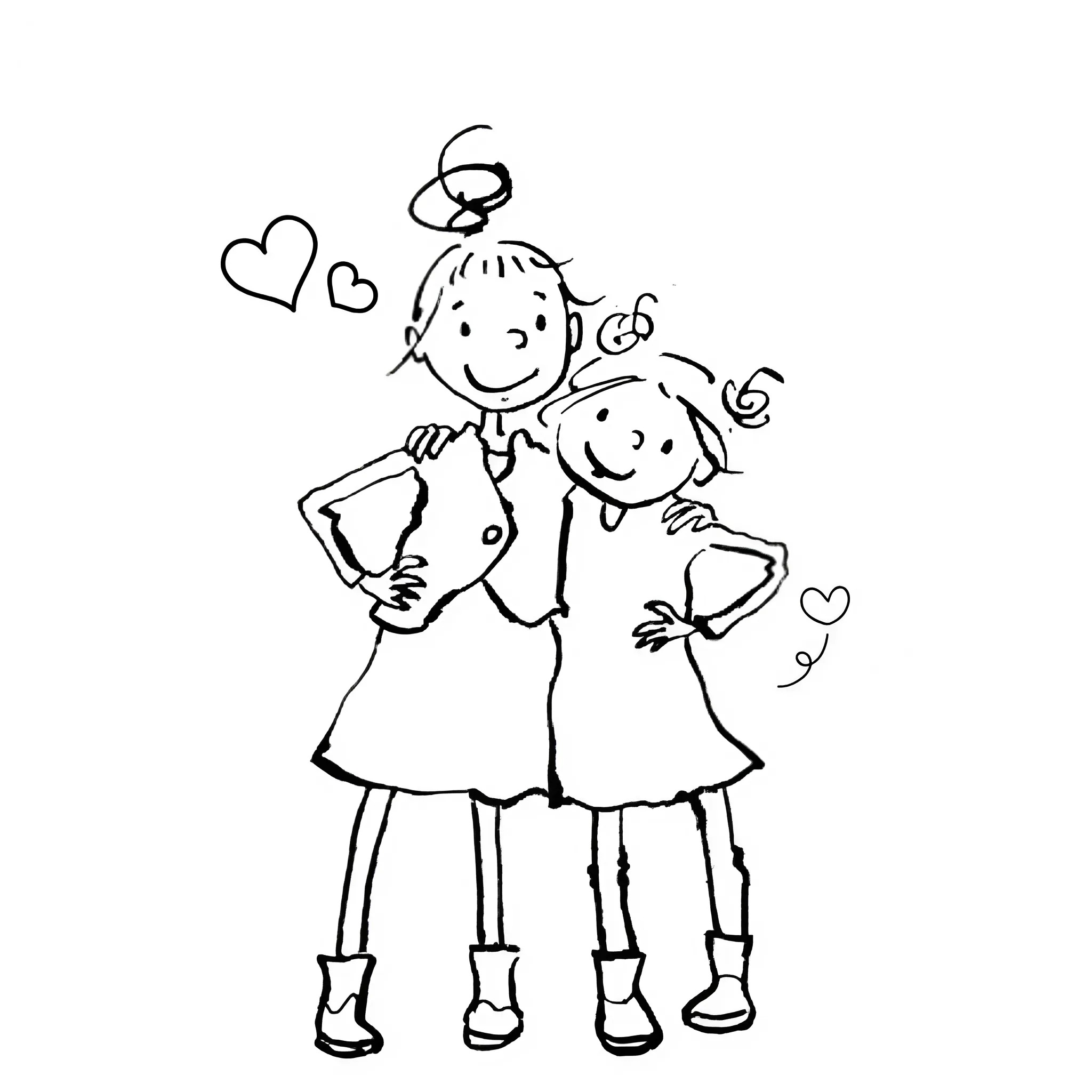 Zoete Zusjes Illustrationen zum Drucken