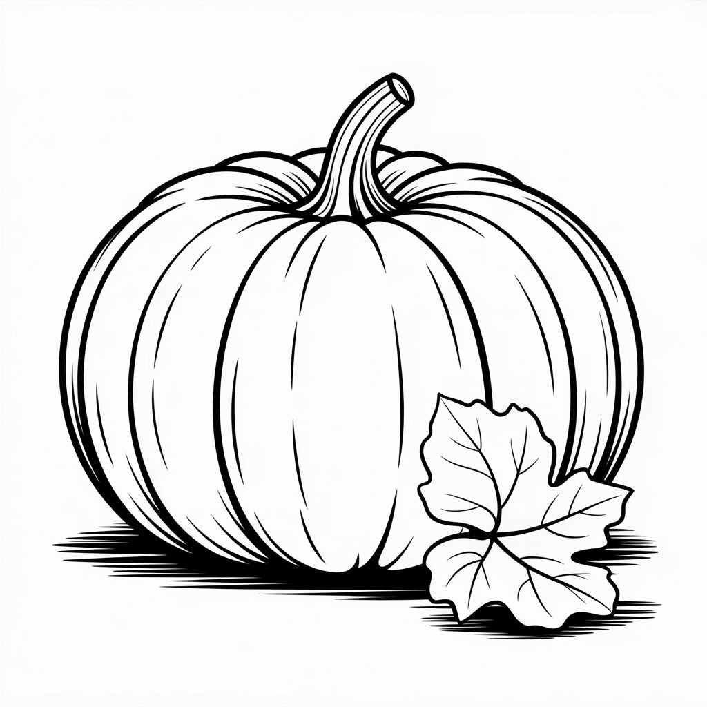 Kürbis Ausmalbild als PDF zum Download