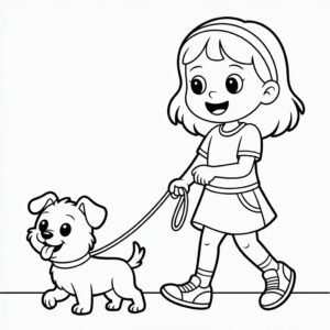 Mädchen und Haustier kostenlos drucken