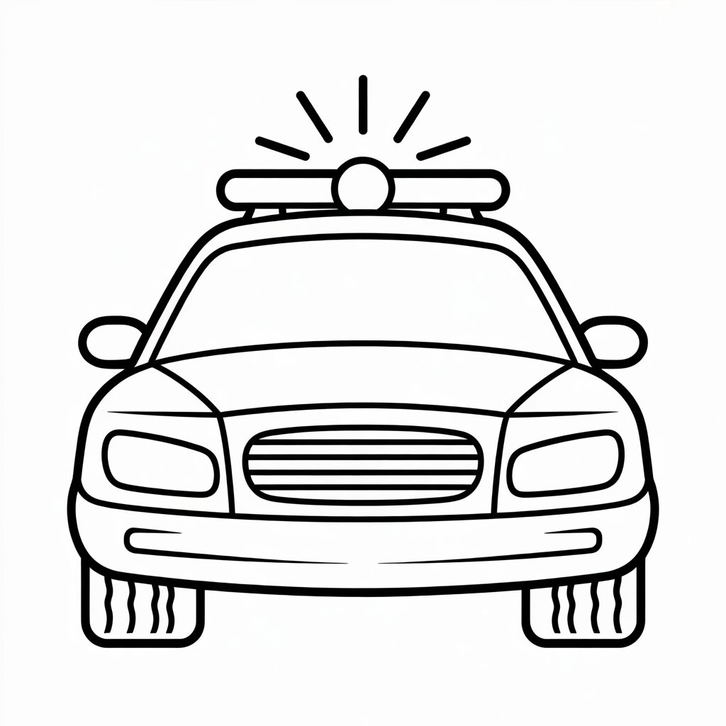 Polizeiauto mit Blaulicht Ausmalbilder zum Download