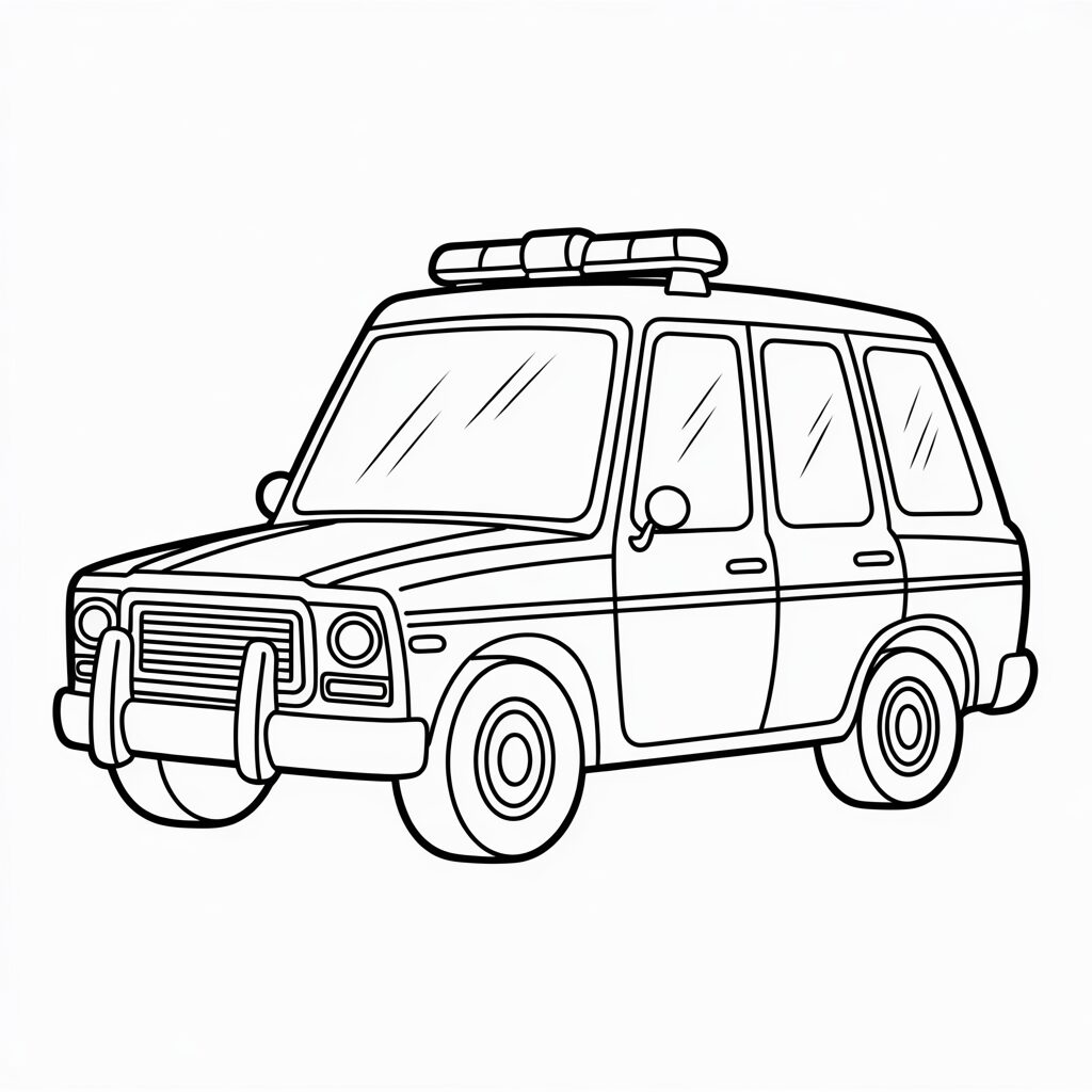 Polizeiauto mit Blaulicht kostenlos drucken