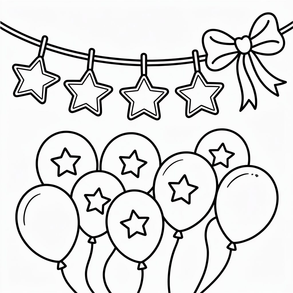 Sterne als Dekoration Ausmalbild PDF