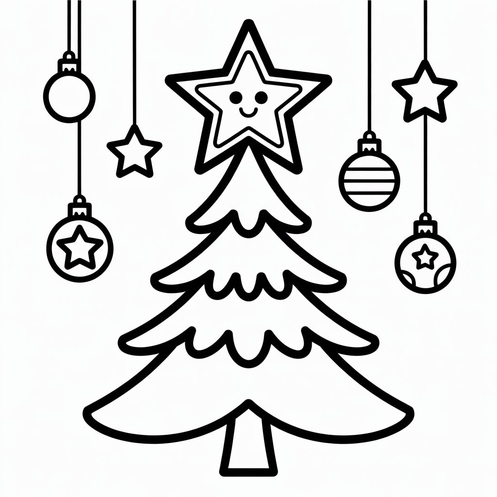 Sterne als Dekoration Ausmalbild drucken