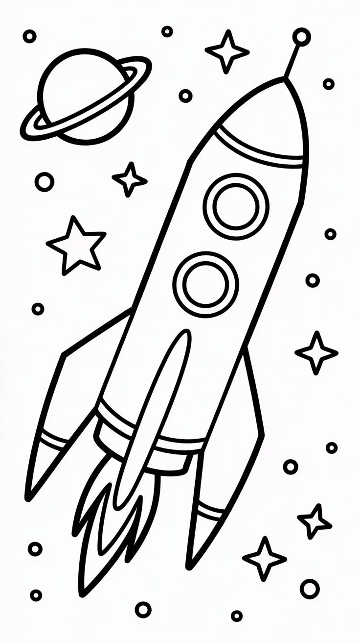 Sterne im Weltraum Ausmalbild downloaden