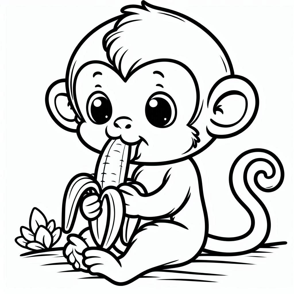 ausmalbild affe