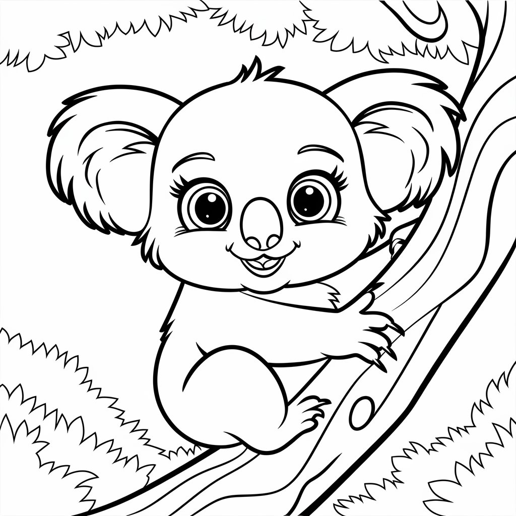 ausmalbild koala baby