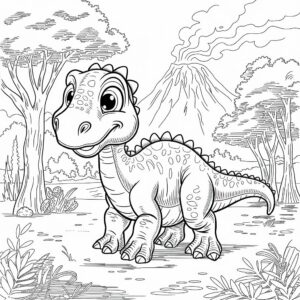 baby dino ausmalbild
