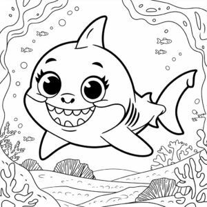 baby shark ausmalbild