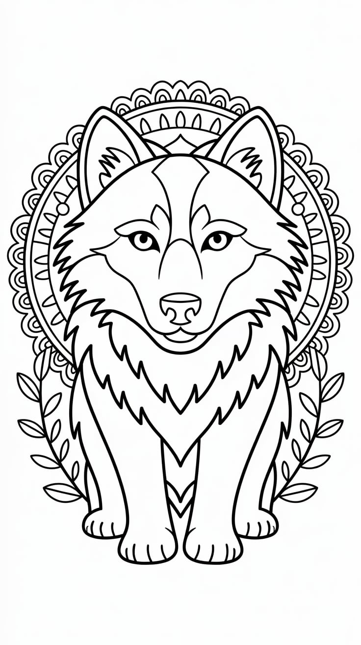wolf mandala ausmalbilder