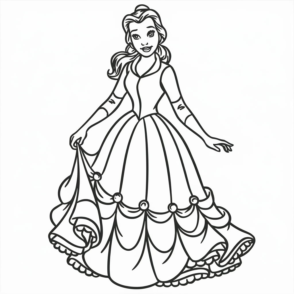 ausmalbilder disney prinzessin belle