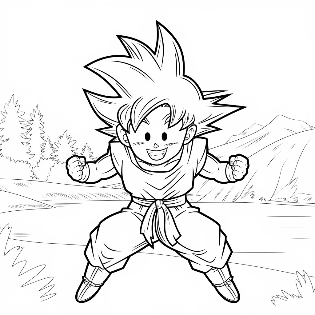 ausmalbild dragon ball z future trunks bunt