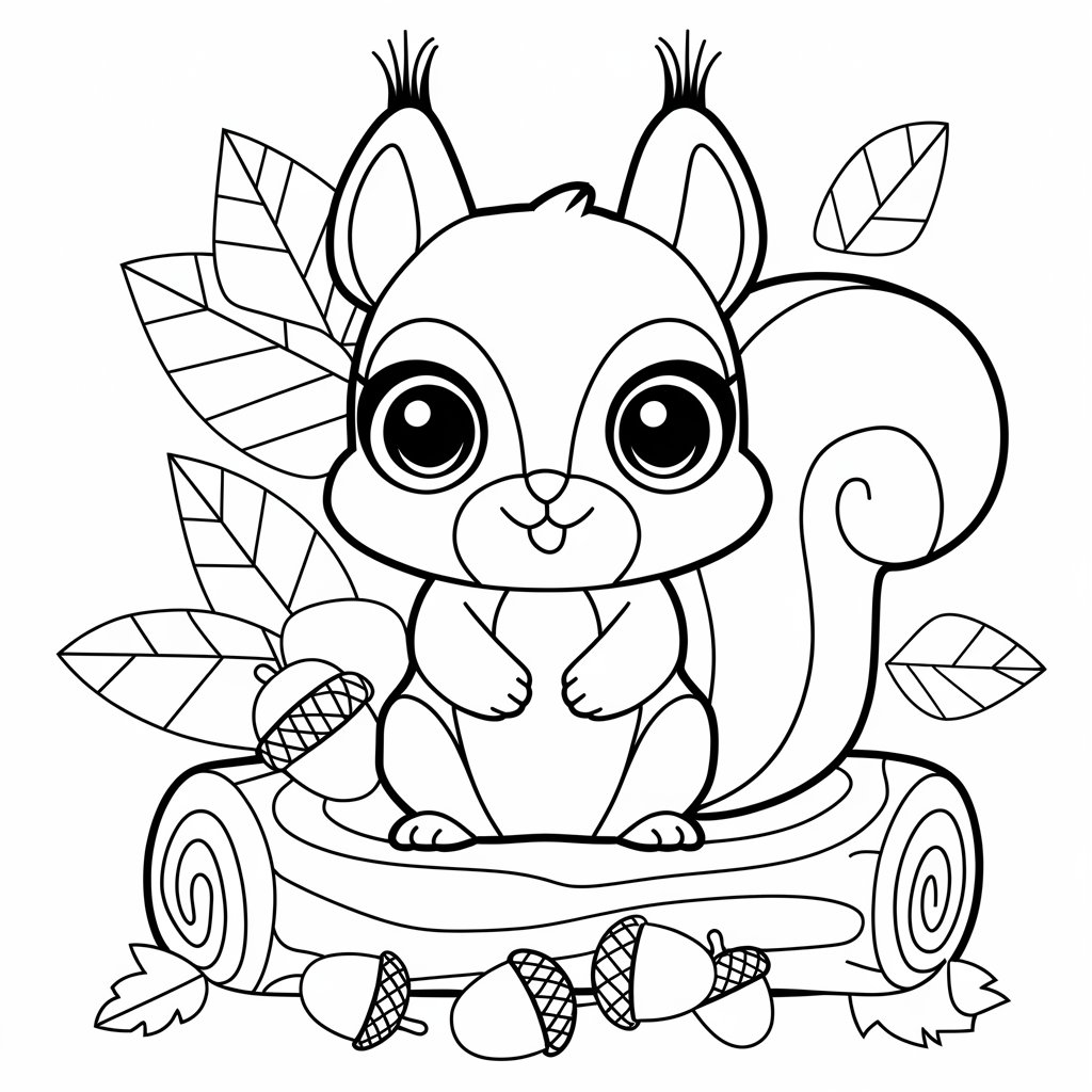 ausmalbild eichhörnchen kostenlos