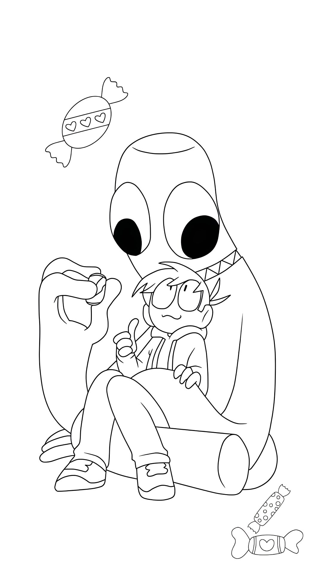 rainbow friends green ausmalbild