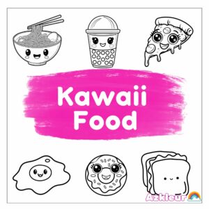 cute ausmalbilder kawaii essen