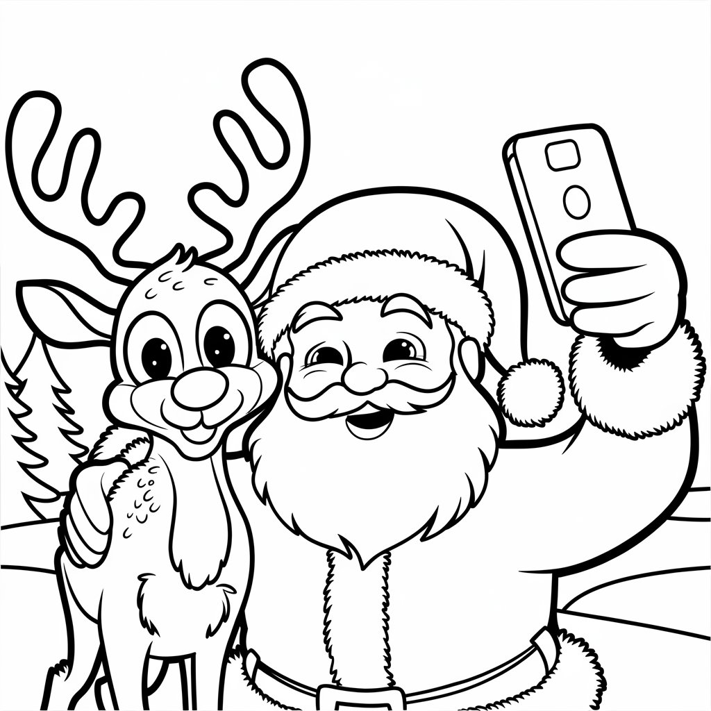 ausmalbilder weihnachtsmann mit schlitten