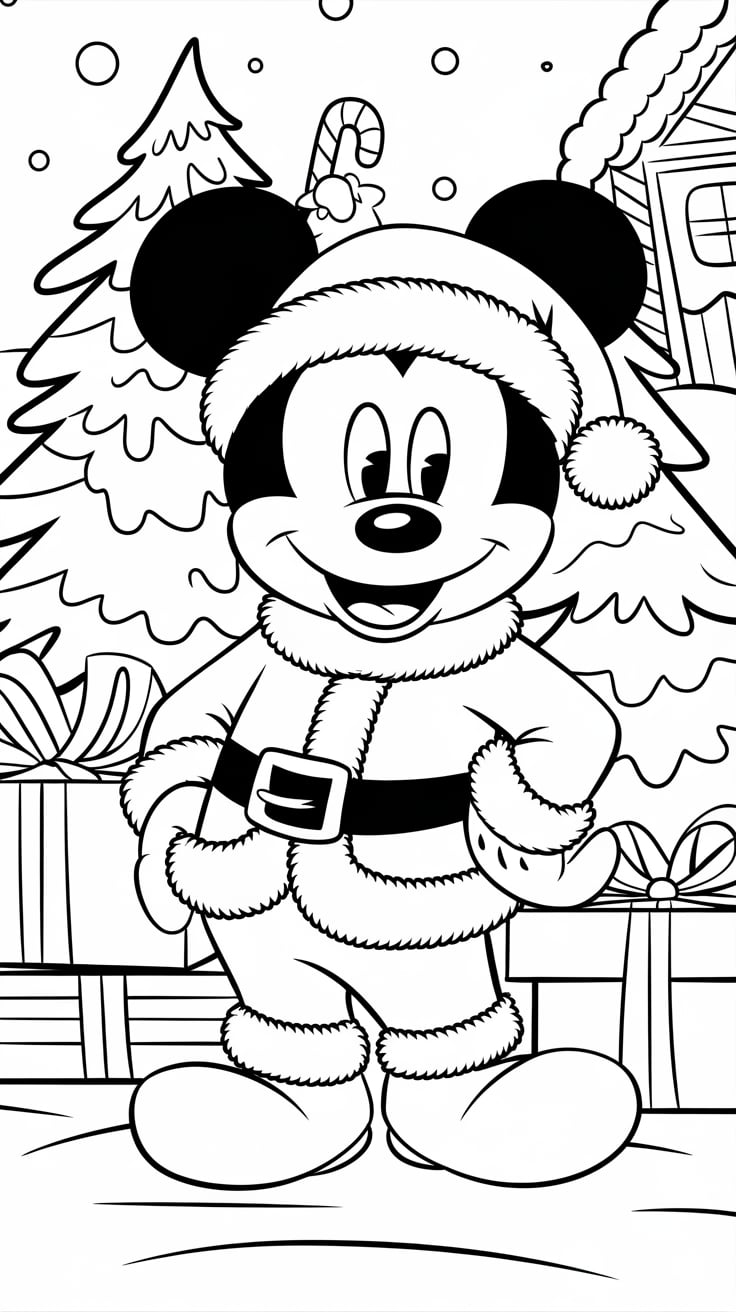 ausmalbilder weihnachten micky maus