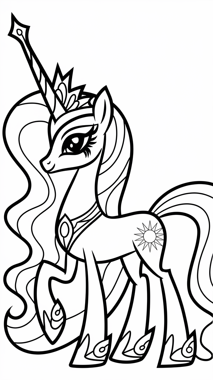 ausmalbilder my little pony prinzessin celestia