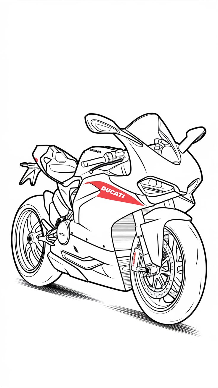 ausmalbild motorrad ducati