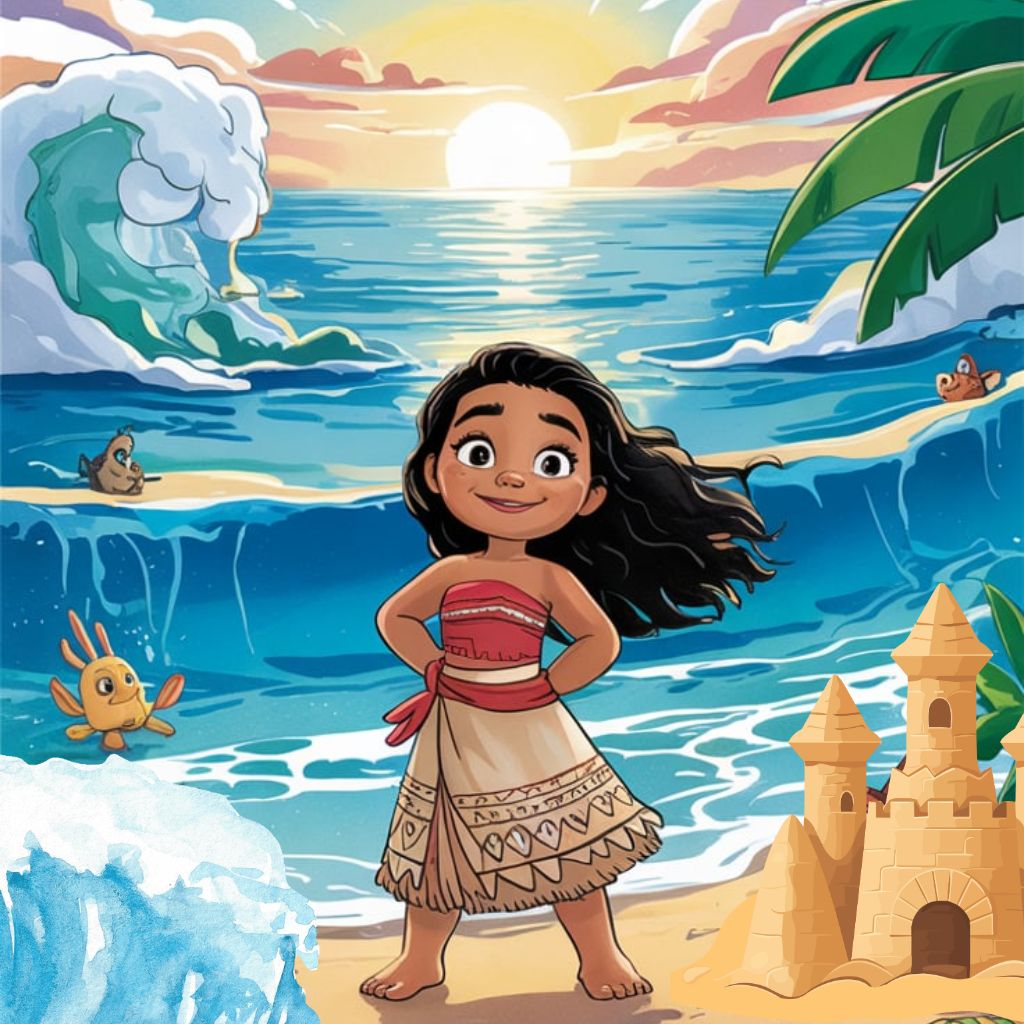 Vaiana Ausmalbild mit ihrer Geschichte cover