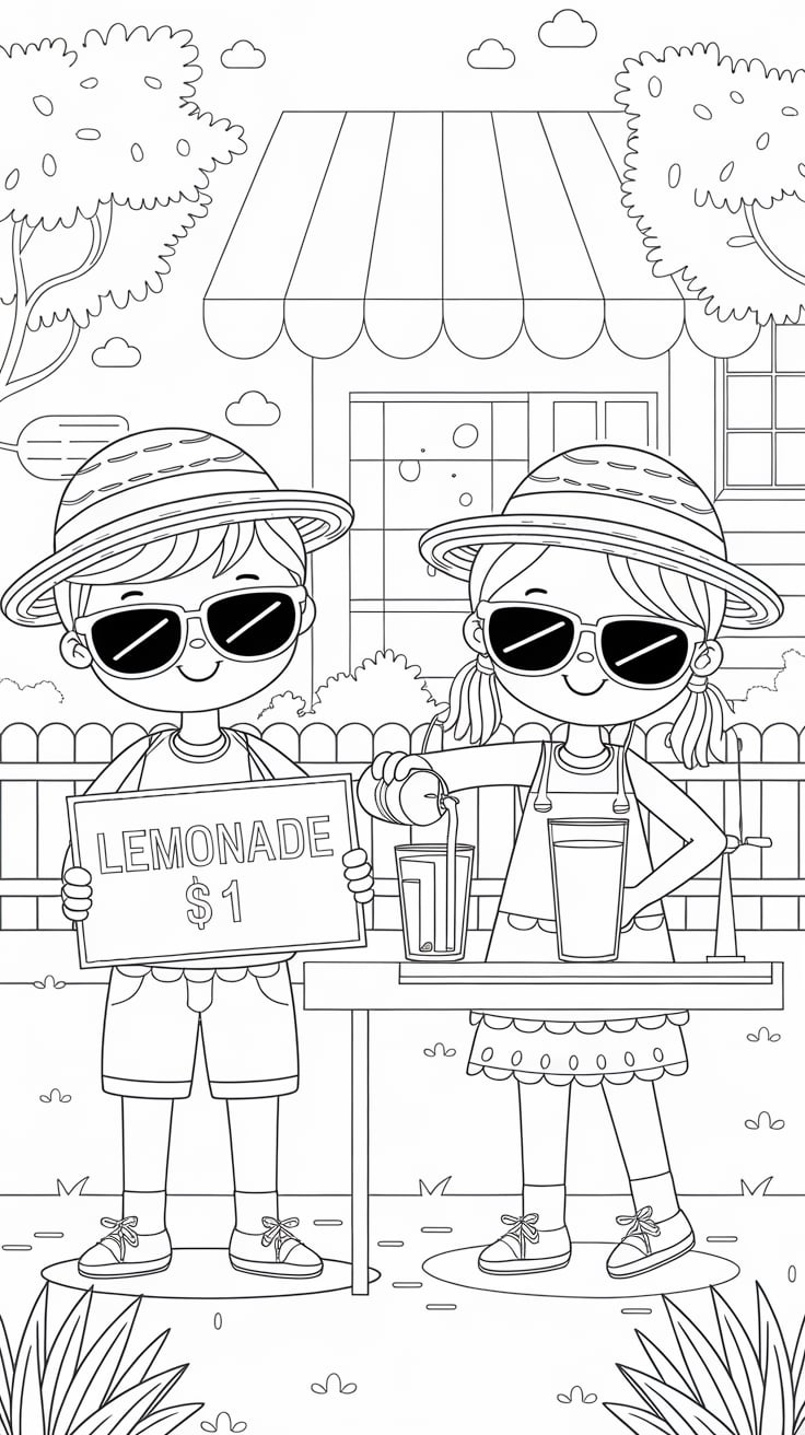 ausmalbilder sommer kinder