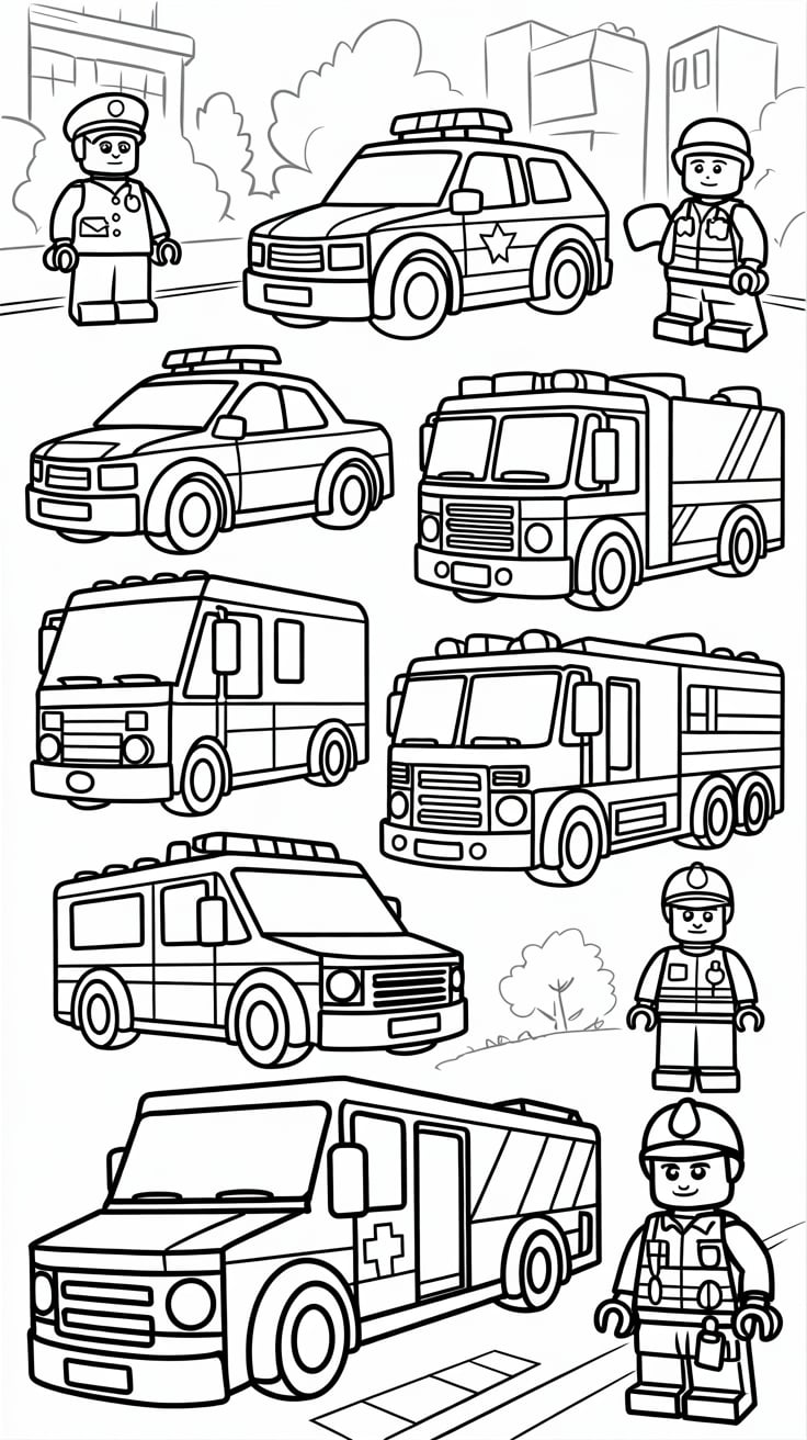 lego ausmalbilder polizei