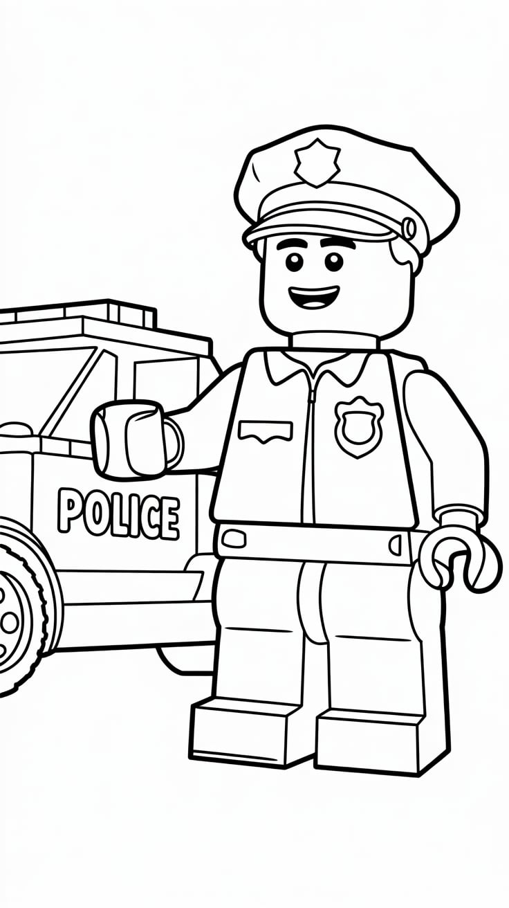 ausmalbilder lego city polizei