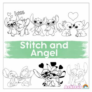 Stitch und Angel Ausmalbilder